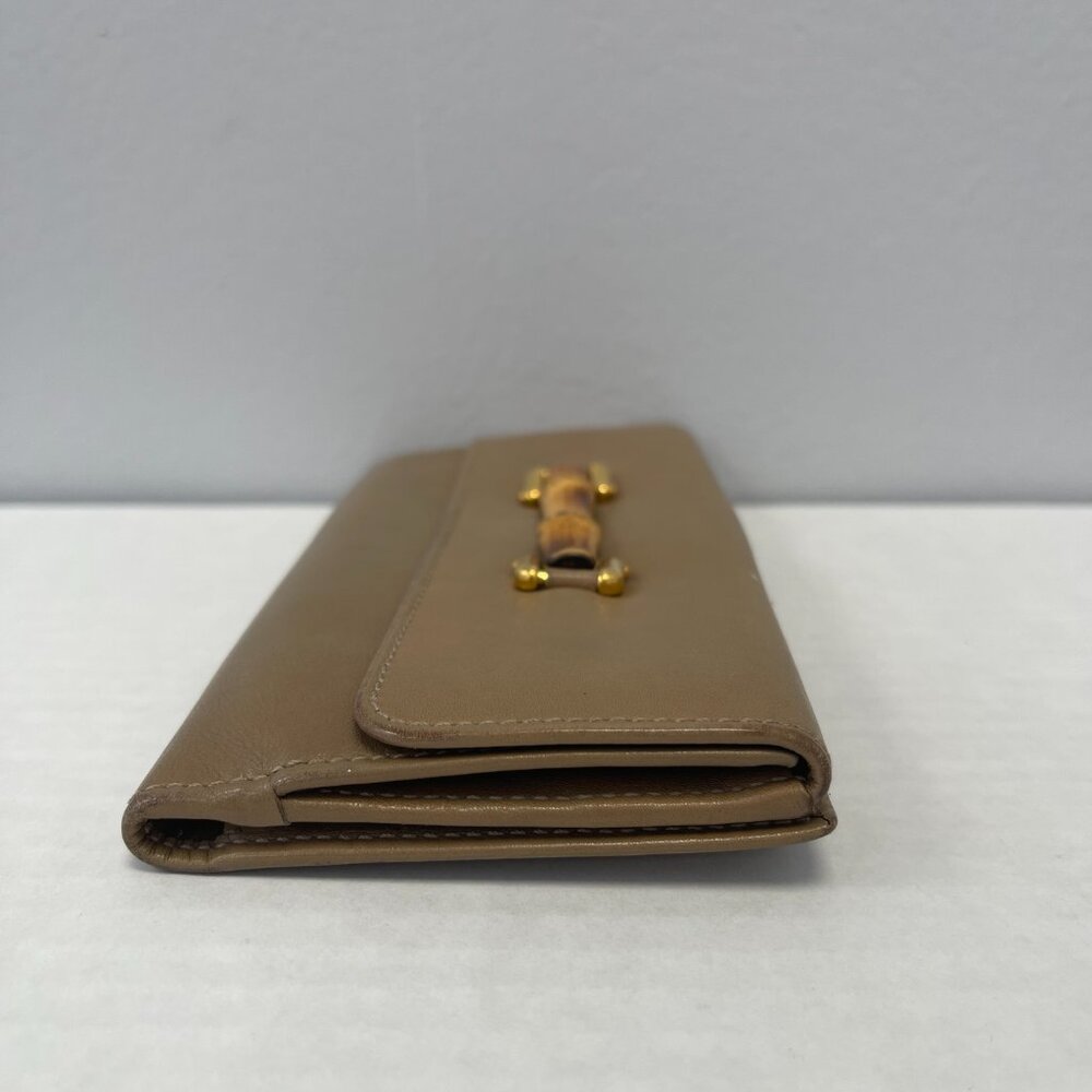 Gucci Bamboo Bi-Fold Leather Wallet in Tan - Preowned - Picture 4 of 10